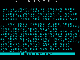 Opening screen