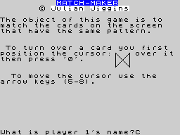 Opening screen