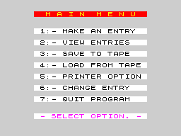 Opening screen