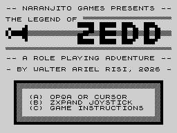 Opening screen