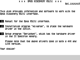 Opening screen