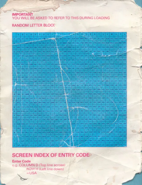Code sheet