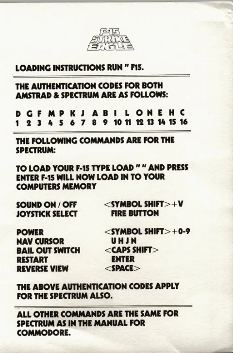 Code sheet
