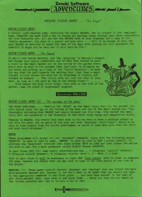 Scanned instructions