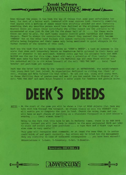 Scanned instructions