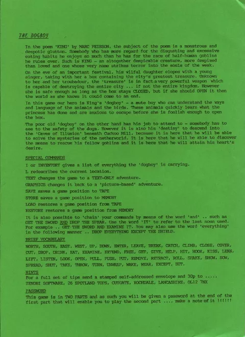 Scanned instructions