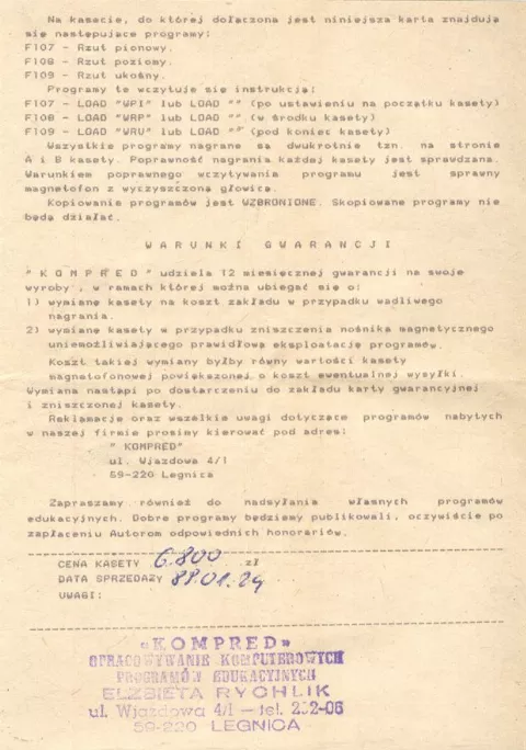 Scanned instructions
