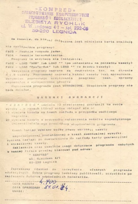 Scanned instructions
