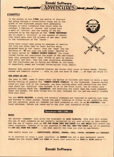 Scanned instructions