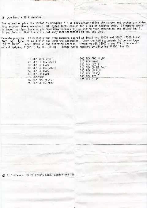 Scanned instructions