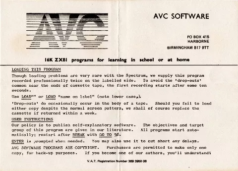 Scanned instructions