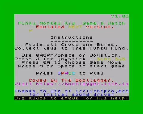 Opening screen