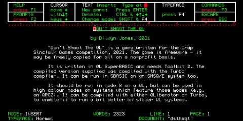 Opening screen